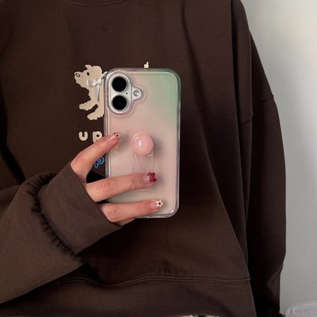 リング付 アイフォン16/16proケース 淡色系 グラデーションカラー iphone15pro/14/13proケース 高級感 女子力高い [M5084]
