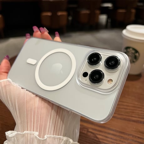 マグセーフ対応 iPhone14/14proケース マット 指紋付かない アイフォン13/12proカバー  シンプル 半透明  お揃い[M3231]
