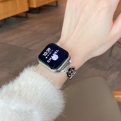 高級感花 Applewatch series10/9バンド オシャレ金属製 アップルウォッチseries 8 7 6 5 4 3 2 SE Ultra 艶感 セレブ愛用[M5341]