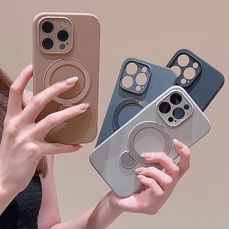 リング付 iPhone16/16Proケース Magsase対応 シリコン iPhone15/14Pro/13ケース 多機能 指紋防止 丈夫  [M4592]