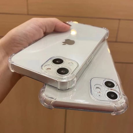 四角耐衝撃加工透明 iphone14/13promaxケース シンプル iphone12mini/11proカバー  ソフト 高透明感 使いやすい[M2141]