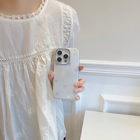 多彩リボン iPhone15/15proケース 指紋防止 皮 iPhone14/13pro/12promaxケース かわいい 女子力アップ[M4501]