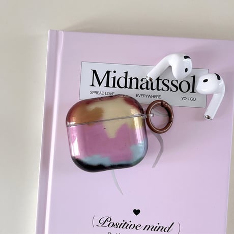暈し染め Airpods4ケース シック AirpodsPro2ケース airpods3/2カバー  パープル リング付 ギフトにおすすめ [M5299]