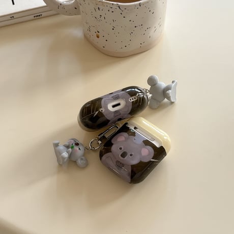 コアラ Airpods 4ケース 可愛すぎ Airpods3/2カバー Airpodspro2/pro  キーホルダー付き ギフトにおすすめ[M5021]