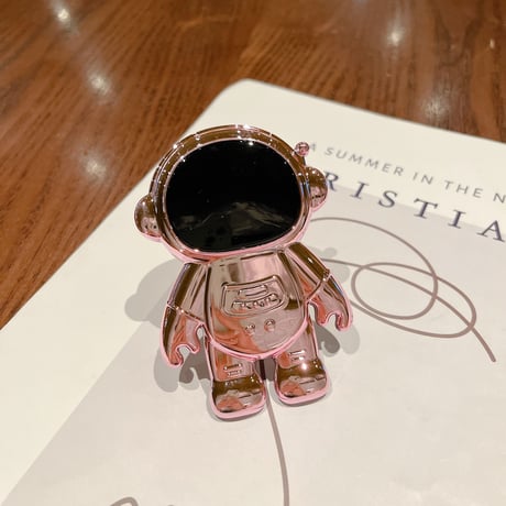 宇宙飛行士 スマホグリップスタンド  メッキ かわいいクール  粘着タイプ 個性ファッション 全機種対応 ギフトにおすすめ[M2680]
