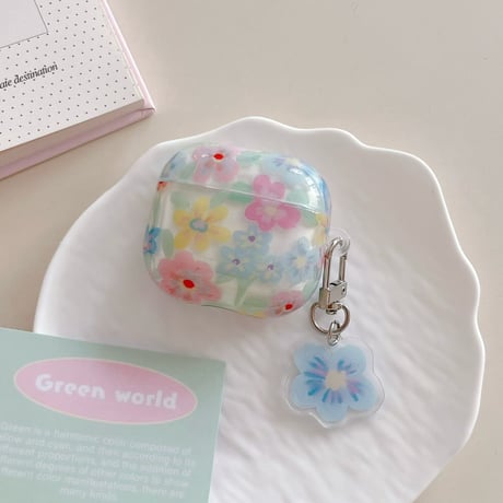 春におすすめ Airpods Pro3ケース 花柄 Airpods4/3カバー pro2/Pro1ケース 可愛いキーホルダー キュート[M6143]