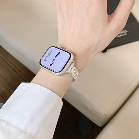 ダイヤ アップルウォッチバンド 高級感  AppleWatchブレスレット Series11/10/9/8 SE3/2 40/41/42mm 高品質 キラキラ感[M6303]