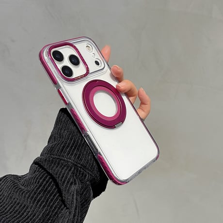 耐衝撃滑り止め加工 iPhone17Pro/17promaxケース MagSafeリングスタンド iPhone17/16Pro/15ケース 高品質黄ばまない 耐久性 [M5970]