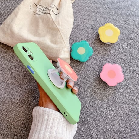 花スマホグリップ  可愛い flower グリップトーク  艶ありポップソケット  タンド機能付き  全機種対応 M698