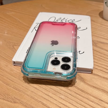 耐衝撃おしゃれ アイフォン14Plus/14proカバー グラデーションカラー iphone13/12pro/11ケース 黄ばまない  頑丈 耐久性あり[M2223]