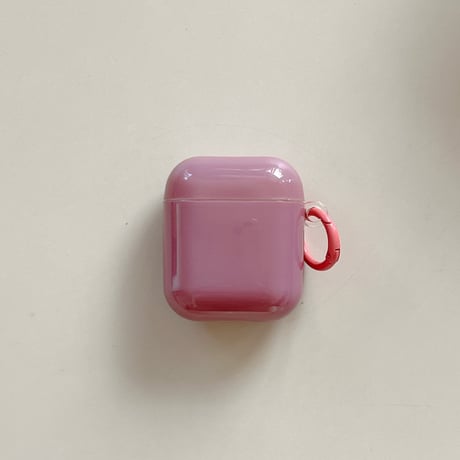 Airpods Pro3ケース カバー 無地  Airpods 4/3カバー  AirpodsPro2/1  光沢感 リング付 持ち運びやすい [M6121]