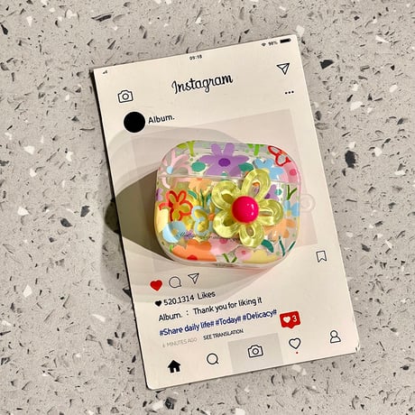 綺麗花柄 Airpods4ケースカバー 花ストラップ付 AirpodsPro2ケース airpods3/2ケース 可愛い ギフトにおすすめ[M5548]