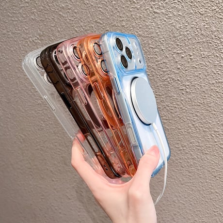 高透明 iPhone18Promax/17Proケース Magsafeリングスタンド付 iPhone16ProMax/15Maxケース カメラ保護[M6464]