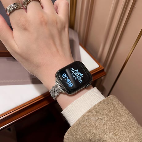 レーストリムデザイン アップルウォッチバンド ブレスレット風  AppleWatch Series11/10/9/8 SE3/2 40/41/42mm 高級感高品質 [M6309]