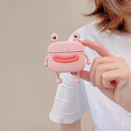 可愛いカエル airpods3ケース  お揃い airpodsproカバー  超キュート 頑丈  シリコン プレゼントにおすすめ[M2132]