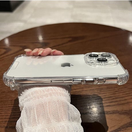 耐衝撃加工高透明 iphone14/13proケース  カメラレンズ全面保護  iphone11proカバー  金属製ボタン 高品質シンプルクリアケース[M1951]