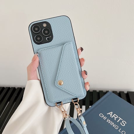 交通カード入れ iphone14pro/14Plusケース レザー アイフォン13/12mini/11カバー 長さ調整可能 肩掛けストラップ付 実用 [M2214]