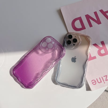 グレー/パープル iphone13/14ケース  高透明グラデーション アイフォン12pro/11カバー  お揃い 耐衝撃 男女向け プレゼントにおすすめ[M2977]