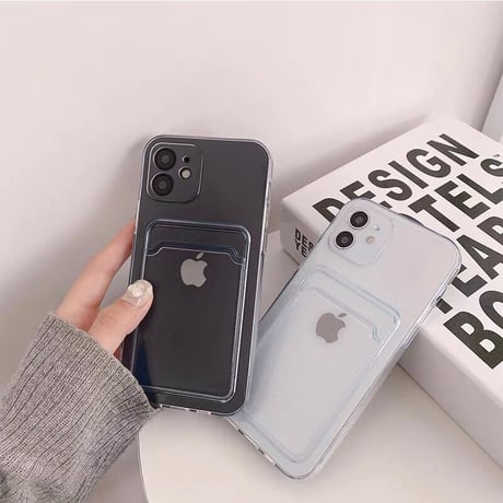 カード入れ付 iphone12/11Proケース  黄ばまない透明iphoneSE2/XS/8カバー  交通カードSUICA/PASMO/ICOCAなど収納 便利耐久性 M510
