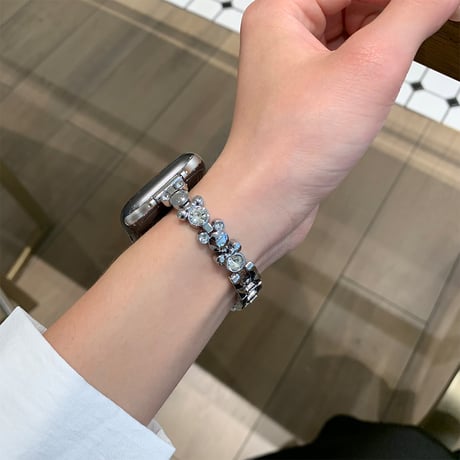高級感ダイヤ AppleWatchバンド おしゃれ金属 アップルウォッチバンド Series10/9 Ultra series8 7 6 5 4  3 2 SE SE2 高品質 人気[M5319]