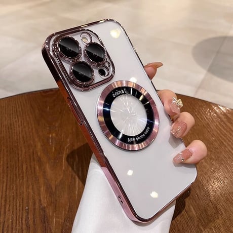 iPhone16/16Proケース MagSafe対応 カメラ保護 クリア メッキ 黄ばまないアイフォン15pro/14/13proカバー[M3521]