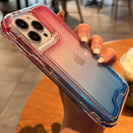 耐衝撃おしゃれ アイフォン14Plus/14proカバー グラデーションカラー iphone13/12pro/11ケース 黄ばまない  頑丈 耐久性あり[M2223]