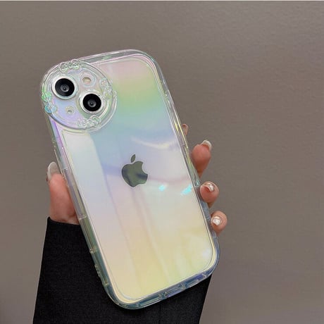 レインボーカラー iphone14/13proケース リボンデコカメラレンズ  iphone12/11カバー  可愛い  お洒落 プレゼントにおすすめ[M2168]