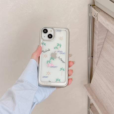 メッキクリアiPhoneケース 花柄 iPhone15/15pro/14/13/12カバー 黄ばまない 高品質 指紋防止[M4360]
