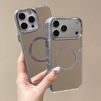 MagSafe対応ミラーiPhone17Pro/17ケース メッキ シルバー iPhone16Pro/Air/15ProMax/17eケース 頑丈 オシャレ[M6494]