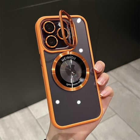 MagSafe対応 iPhone15pro/15promaxケース  レンズ保護フィルム付 スタンド付  耐衝撃 カッコイイ iphone14/13/12カバー[M3566]