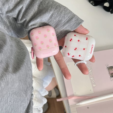 Girlsファッション Airpods 4ケース 韓国風 イチゴ/サクランボ Airpods3/Pro2ケース airpodsproカバー 可愛い 女子力高い [M5368]