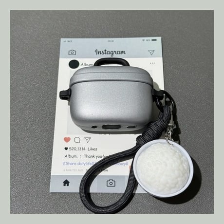 圧力鍋 Airpods Pro3ケース ご飯キーホルダー付 Airpods4カバー pro2ケース 可愛い ストラップ付 ギフトにおすすめ[M6049]