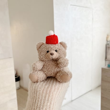 熊ぬいぐるみ Airpods４ケース レッド帽子 Airpods3/pro2カバー 柔らかい かわいい ギフトにおすすめ [M5037]