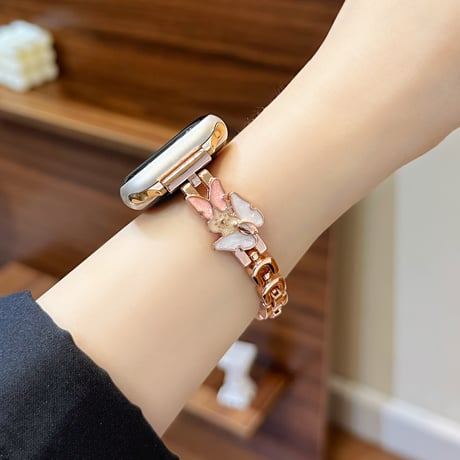 オシャレ AppleWatchバンド エレガント 蝶 メタル アップルウォッチ10/9 ベルト Ultra3/2/1 Series 10/9/8 SE3/2/1 高品質高級感 [M5662]