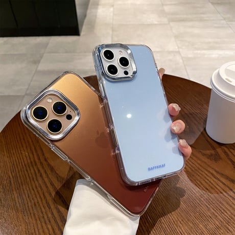 キラキラ半透明 iPhone16/16Proケース おしゃれ 黄ばまない iPhone15pro/14/13proカバー シンプル 耐久性 [M4727]