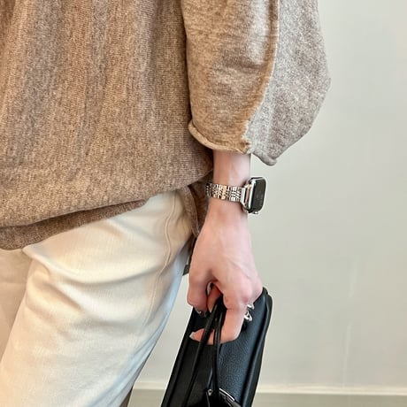 高級感ステンレス AppleWatchバンド 上品 メタリック Series11/10/9 Ultra  SE アップルウォッチベルト シンプル 日常/ビジネスシーンに向け[M6523]