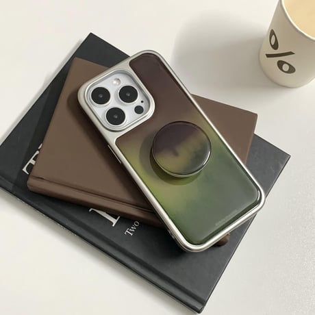 グラデーション iPhone16pro/16カバー グリップ付き iPhone15pro/14promax/13ケース 上品 シック [M5349]