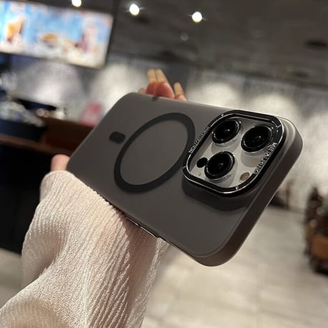 MagSafe対応 iPhone15Pro/15ProMaxケース 指紋防止 半透明 マット アイフォン14pro/13proカバー 耐衝撃 高級感 [M3531]
