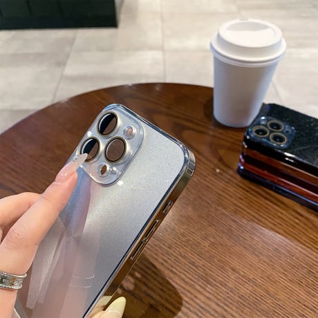 耐衝撃 iPhone16pro/16promaxケース 艶感キラキラ iPhone15pro/14/13カバー カメラ保護 耐久性あり [M5330]