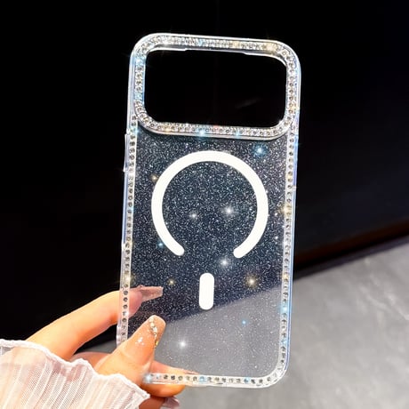 キラキラMagSafe対応 iPhone17/17Proケース  ジュエリライン iPhone16/15PromaX/14カバー 透明黄ばまない 美しい輝く [M5861]