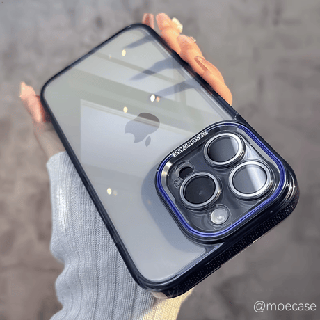 高透明 iPhone15/15proケース 滑り止め 丈夫iphone14Pro/13promaxケース 黄ばまない 画質に影響しないレンズフィルム付[M3738]