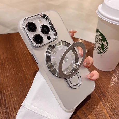 MagSafe耐衝撃 iPhone15pro/15promaxケース  スタンド一体 黄ばまないiPhone14/13proカバー  指紋防止 高級感 男女に人気[M3688]