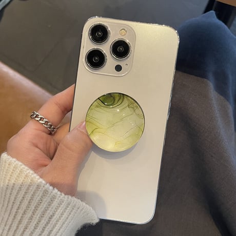 大理石調 ガラス スマホグリップスタンド  かわいいオシャレ 粘着タイプ 個性ファッション 全機種対応 ギフトにおすすめ[M2600]