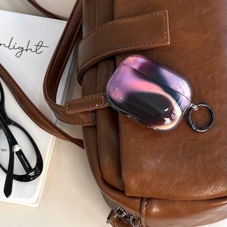黒紫グラデーションカラー AirPodsPro3ケース 艶感 Airpods4/3ケース  AirpodsPro2/Pro1カバー  シック オシャレ[M5917]