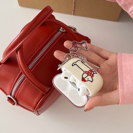 Dog Airpods 4ケース 可愛すぎ puppy Airpods3/2カバー Airpodspro2/pro  キーホルダー付き ギフトにおすすめ[M5026]