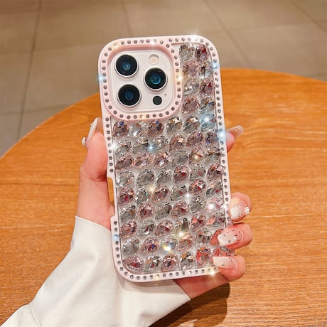 豪華ダイヤ iPhone16Pro/16カバー ジュエリー キラキラ iPhone15plus/14/13promaxケース 贅沢 ストラップ 高級感たっぷり [M5291]