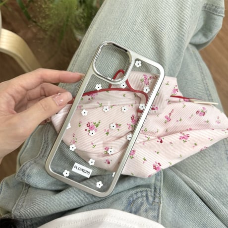 花柄 iPhone15/15proケース 黄ばまない クリアiPhone14/13pro/12ケース かわいい きれい[M4343]