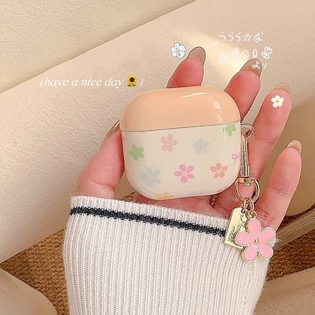 淡色系 Airpods 4ケース 花柄 Airpods3/Pro2ケース airpodsproカバー 可愛い 女子力高い [M5107]