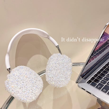 真珠 AirPodsMaxケース キラキラ エアーポッズ マックス専用カバー かわいい きれい 可愛い ギフトにおすすめ[M3954]