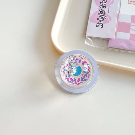 動くダイヤ入り スマホグリップスタンド マグネットタイプ  可愛い オシャレ 綺麗 キラキラ トレンド感 実用 人気 ギフトにおすすめ[M4029]